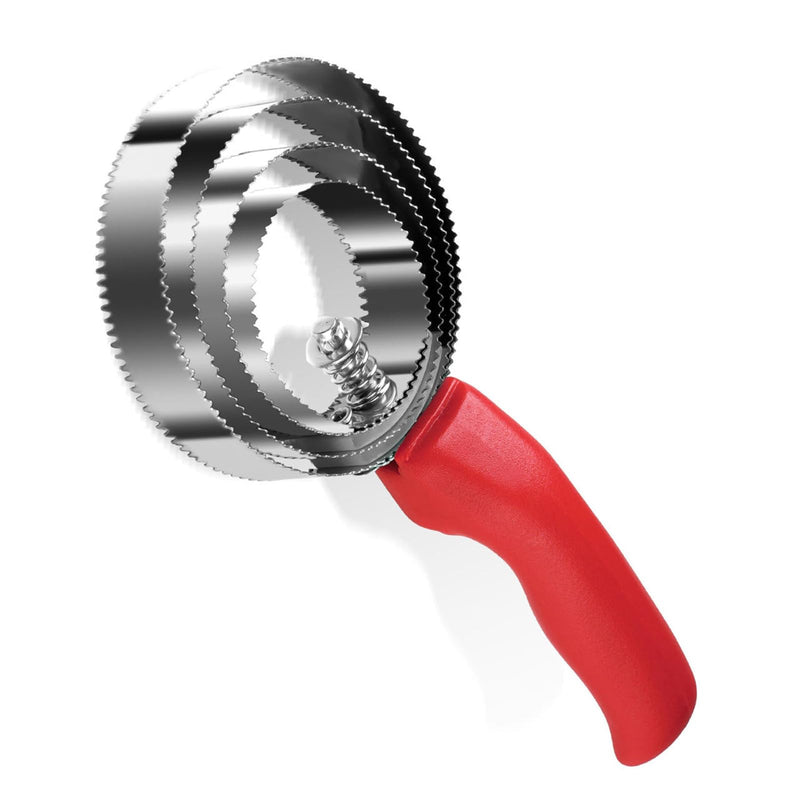 4 Rings Curry Comb Horse Brush, Reversible Stainless Steel Curry Comb Brush, Scraper With Handle Double Sided Shedding, Tool For Dog Horse Grooming Supplies (Red) Red
