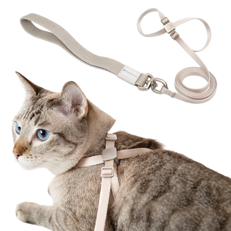 Cat Harness and Leash 2-in-1, Escape Proof Anti-Chocking Harness Adjustable Lighweight Leash for Walking Outoor Training for Kitten Small Large Cats Puppy, US IDA Bronze Award (Linen) Linen - PawsPlanet Australia