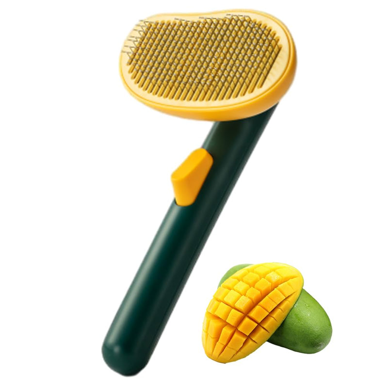 Self-Cleaning Dog & Cat Slicker Brush, Skin Friendly Deshedding Grooming Tool for Long or Short Haired Dogs Cats Rabbits, Dog Shedding Brush with Release Button - Mango Dark Mangop - PawsPlanet Australia