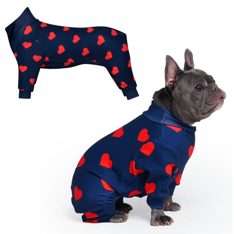 Spark Paws Dog Pajama, Dog Recovery Suit Male, Onesie, Ultra-Soft and 4-Way Stretch, for Small Medium and Large Breeds - Hearts - XL XL: 23-35lbs - PawsPlanet Australia