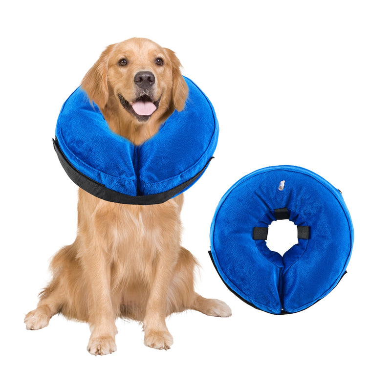 Dog Cone Collar, Inflatable Dog Cone Soft Protective Pet Recovery Collar After Surgery for Dogs and CatsBlue L (15-19") L (Neck: 15-19") Blue - PawsPlanet Australia