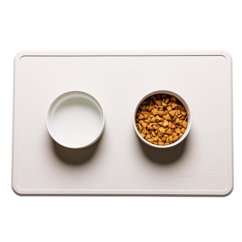 Remy+Roo Stone Silicone Dog Food Mat for Pet Bowls | Cat Food Mat | Premium Pet Mats for Food and Water | Dog Bowl Mat Waterproof-100% | Non-Slip | Dishwasher Safe | Dog Mat for Food and Water - PawsPlanet Australia