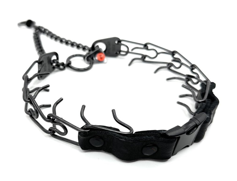 Herm Sprenger Prong Collar for Dogs Training – Quick Release Buckle & Swivel Ring for Easy Use – Made of Durable Black Stainless Steel in Germany– 2.25mm Prongs for Small Dogs with 14-19" Neck Small/Medium (14-19" Neck, 2.25mm Links) - PawsPlanet Australia