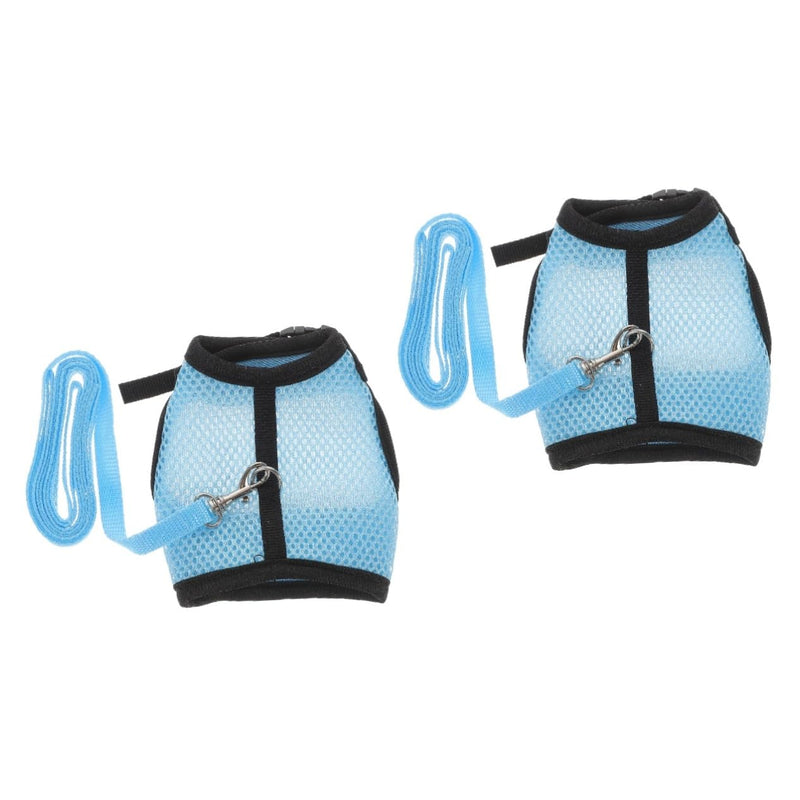 2 Sets Guinea Pig Clothes Pet Guinea Pig Harness Soft Mesh Rabbit Rat and Leash Harness Leash Vest Rat Clothes Hamster Vest Ropes Little Pet Accessories Net 25x10.5x1cmx2pcs Bluex2pcs - PawsPlanet Australia