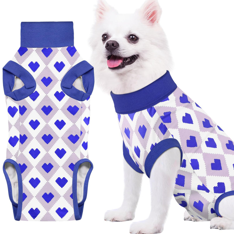 Recovery Suit for Dogs, Dog Recovery Suit Male Female Post Spay, Neuter, Abdominal Surgery Recovery Suit with an Inner Layer Pocket, Prevent Licking Soft Breathable Cotton, Blue, S - PawsPlanet Australia