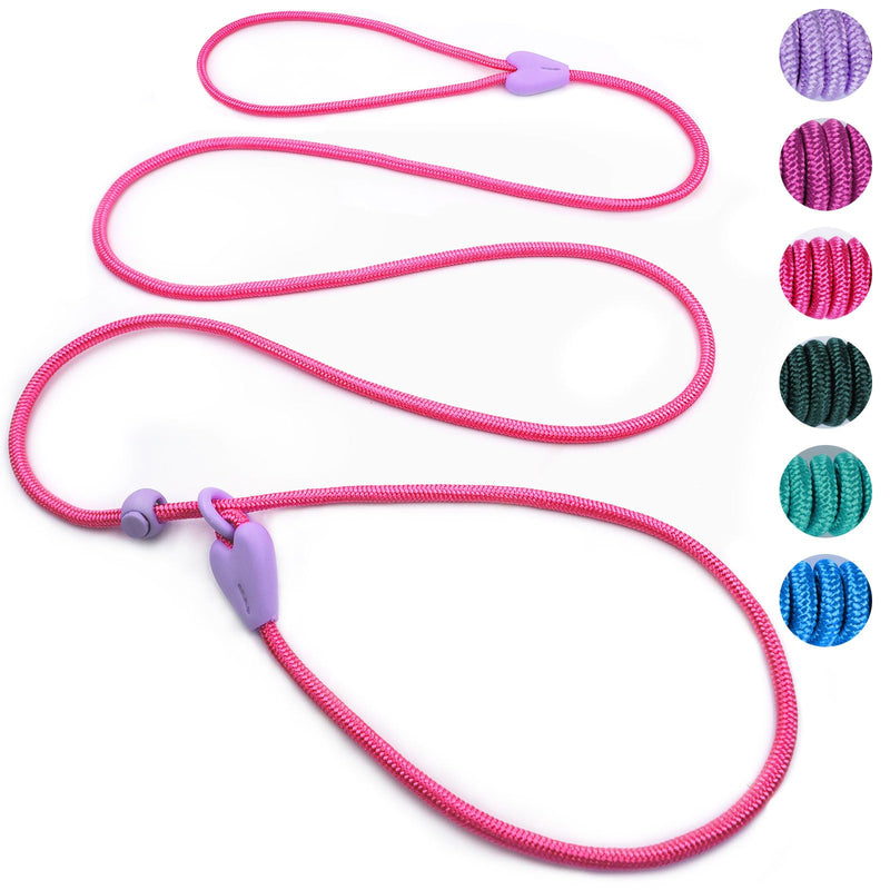 Slip Lead 6 FT Dog Training Leash - 6 Color Slip Leads for Medium Dogs - No Pull Dog Leash (Pink) Pink - PawsPlanet Australia