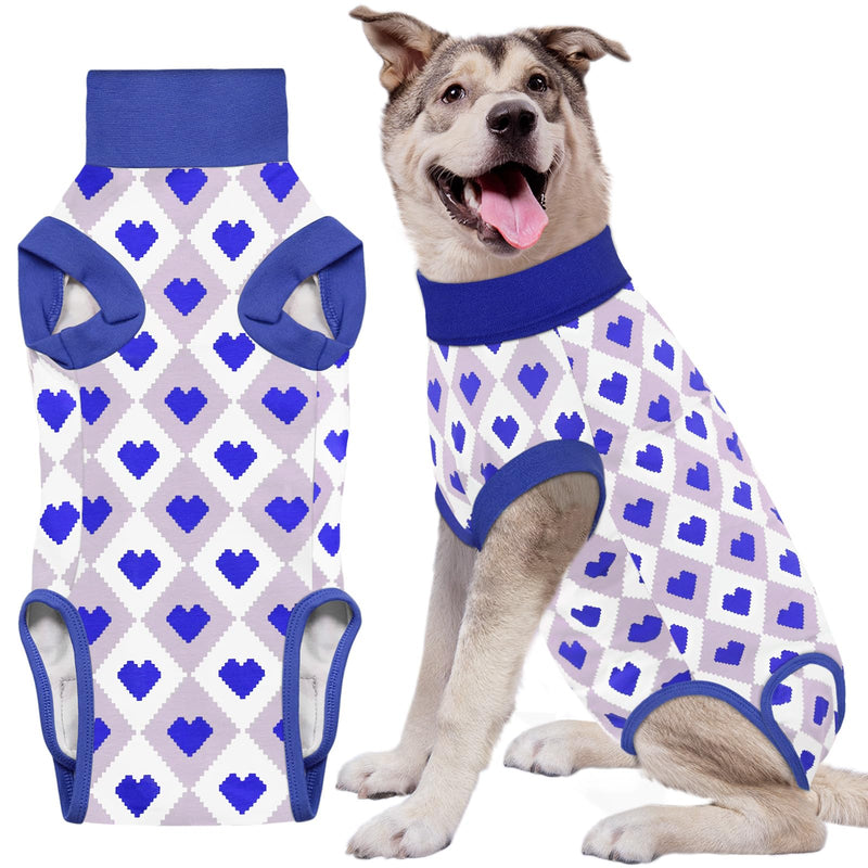 Recovery Suit for Dogs, Dog Recovery Suit Male Female Post Spay, Neuter, Abdominal Surgery Recovery Suit with an Inner Layer Pocket, Prevent Licking Soft Breathable Cotton, Blue, XL - PawsPlanet Australia