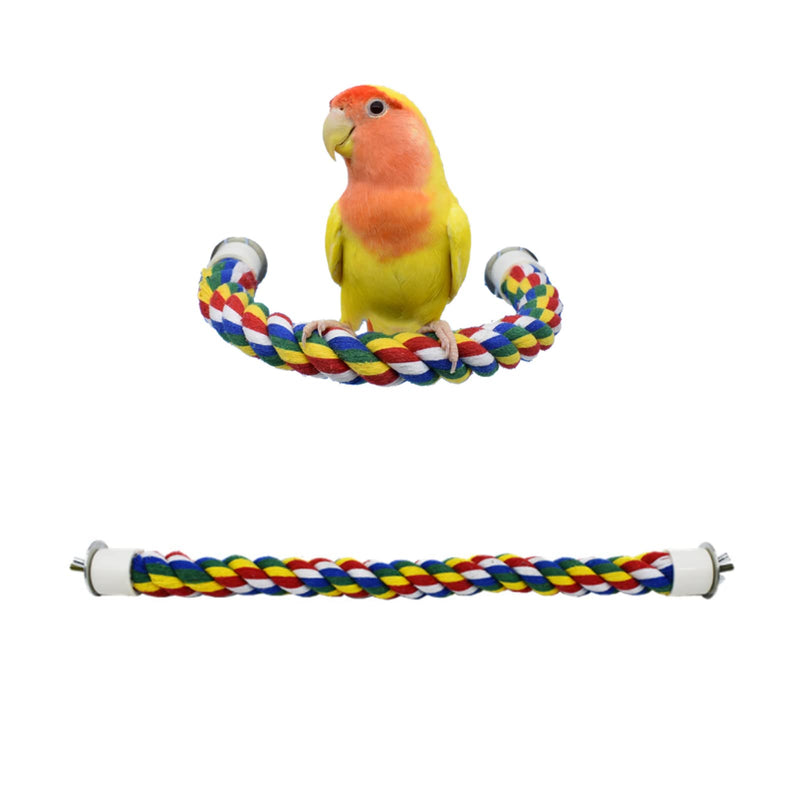 Bird Perch Rope Colorful Bird Spiral Rope Practical Parrot Toy Parrot Climbing Rope Cotton Rope Swing Bird Ladder Bridge for Large Medium Small Parrots (24 Inch) 24 Inch - PawsPlanet Australia