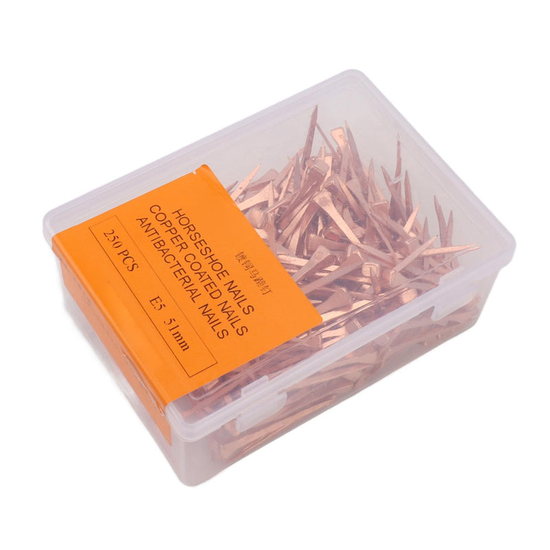 250Pcs Horseshoe Nails Copper Plated Rustproof Equestrian Riding Equipment Pet Supplies (51mm E5) 51mm E5 - PawsPlanet Australia