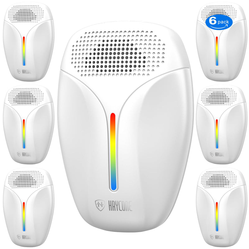 Upgraded Ultrasonic Repeller & Insect Indoor Repeller,Ultrasonic and Repellent for Roach,Rodent,Mouse,Bugs,Mosquito,Mice,Spider,Ant,3 Mode Switching,6 Packs 1 Count (Pack of 6) White - PawsPlanet Australia
