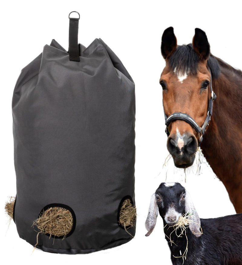 Hay Bags for Horses - Super Strong & Tough 1200D Oxford Haybag - Tote with New Advanced Slow Feed Function - Bag to Feed Hay to Horse, Donkey, Goats - Keeps Stable and Trailer Clean - PawsPlanet Australia
