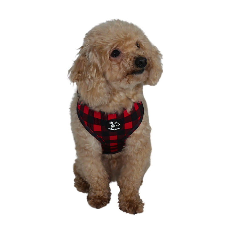 Dog Harness and Leash Set, No Pull Adjustable Soft Padded Vest, No Choke (Medium, Red Plaid) Medium - PawsPlanet Australia