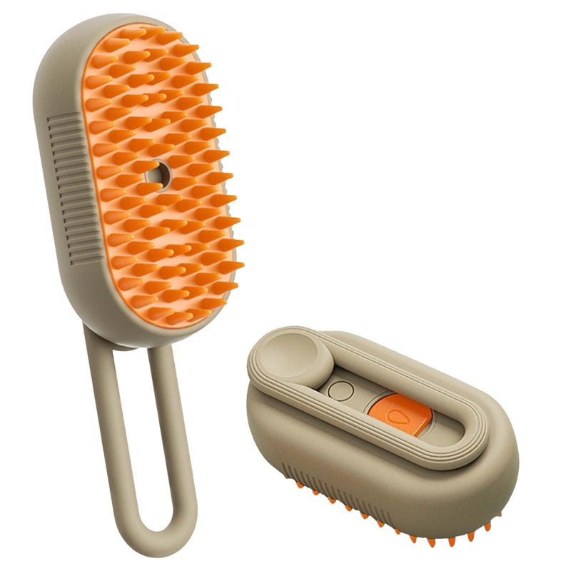 Cat Steam Brush - Spray Design, 3 in 1 Cat Steamy Brush with Steamer, Pet Spray Hair Comb, Steam Brush for Dogs - Suitable for All Pets -Pet Spray Hair Comb (coffee) - PawsPlanet Australia