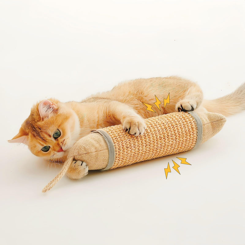 Cat Kicker Toy for Indoor Cats, Cat Scratcher Toy, Natural Sisal Kicker Toy for Cats(Oranger and Silver) Orange and Silver - PawsPlanet Australia