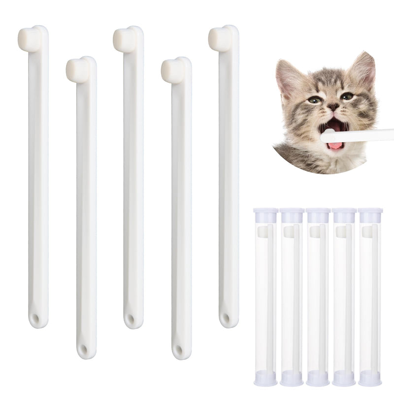 Newday Small Dog & Cat Toothbrush 5 Set, Micro Nano Bristles to Clean pet Teeth Toothbrushes, Puppy Dogs Pet Tooth Cleaning Kit with Storage Box（White - PawsPlanet Australia