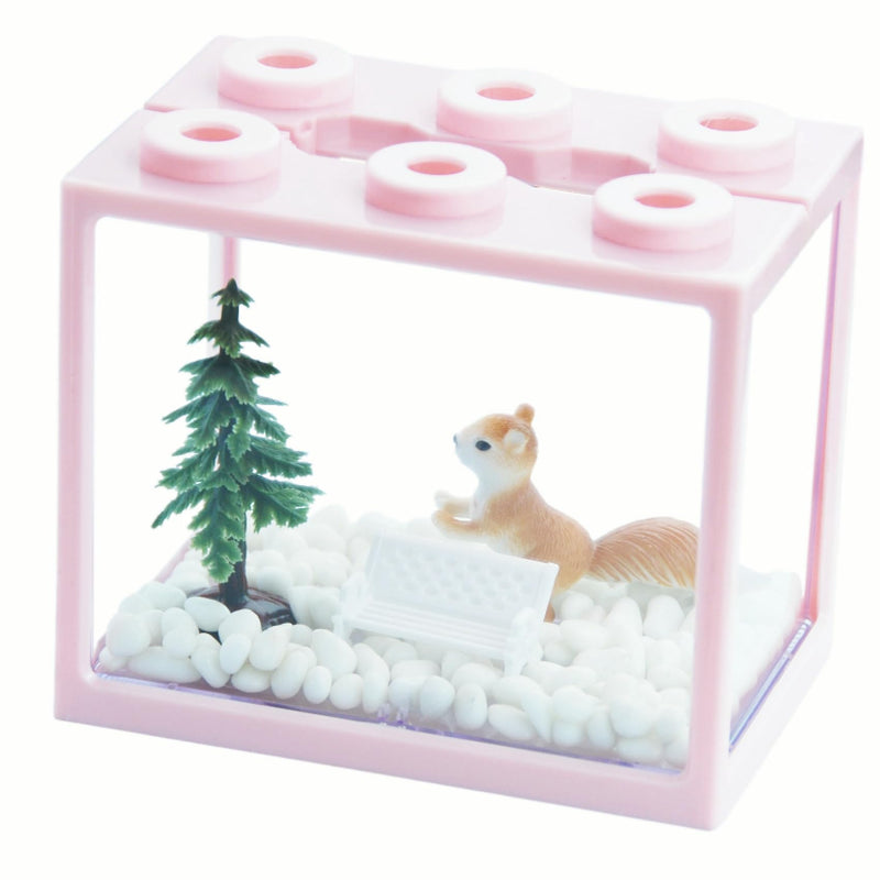 Small Sea Monkey Tank, Stackable Mini Betta Fish Tank Tinny Aquarium Kit with Aquarium Gravel, Moss Ball Tank Shrimp Tank 0.27 Gallon Acrylic Cube Fish Bowl for Shrimp Snails Pink - PawsPlanet Australia