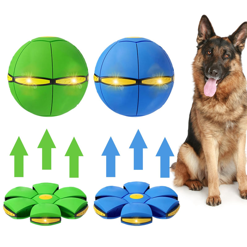 2PCS Dog Flying Disc Toy, Pet Toy Flying Saucer Ball with 3 Light for Dogs, Flying Saucer Ball Dog Toy Outdoor Toy Doggy Disc Ball, Outdoor Games - PawsPlanet Australia