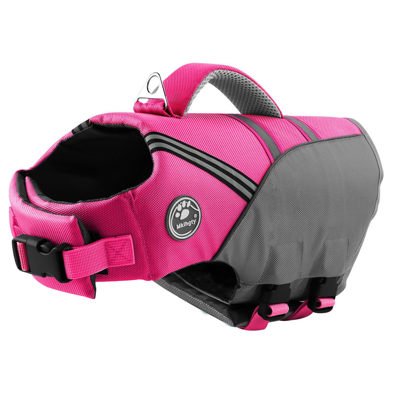 Dog Life Jacket, Reflective & Adjustable Dog Life Vest for Swimming & Boating, Ripstop Pet Safety Vest with Rescue Handle, High Buoyancy Dog Life Preserver for Small Medium Large Dogs Pink - PawsPlanet Australia