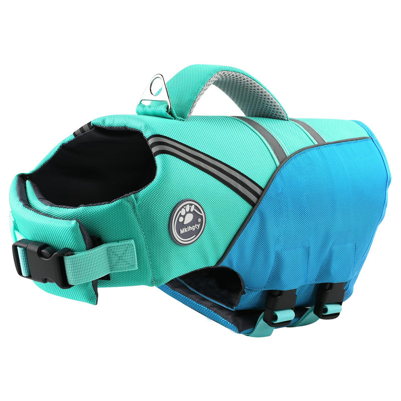 Dog Life Jacket, Reflective Adjustable Dog Life Vest for Swimming and Boating, Ripstop Pet Safety Vest with Rescue Handle, High Buoyancy Dog Life Preserver for Small Medium Large Dogs Blue XX-Large - PawsPlanet Australia