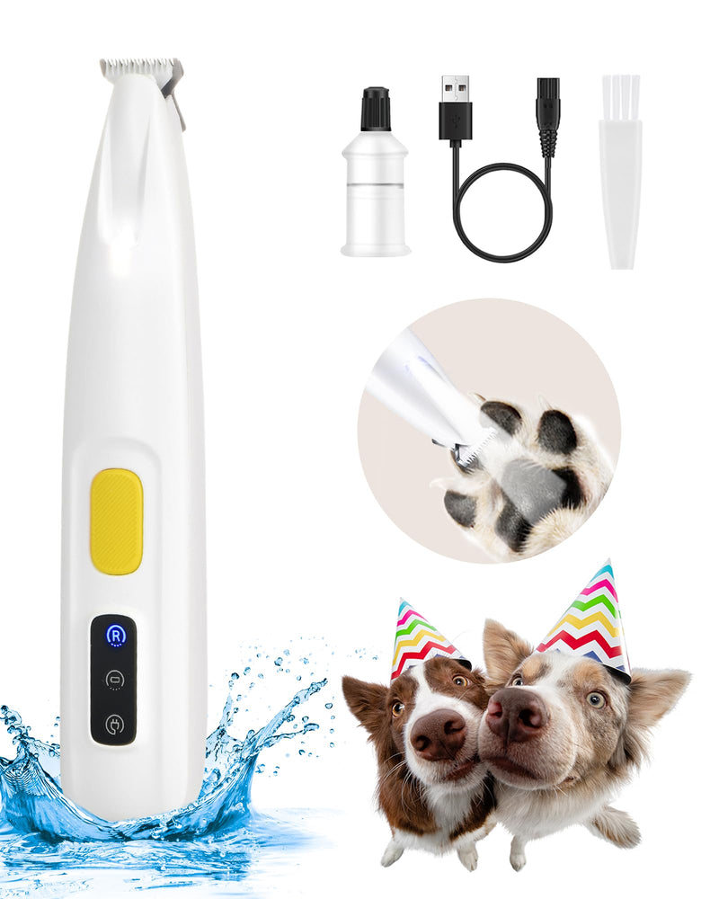 Upgraded Dog Paw Trimmer with LED Light, 18mm Widen Blade, 35dB Low Noise, LED Display, Fully Waterproof, Rechargeable Clipper for Dogs Cats Trimming Paws, Eyes, Ears, Face, and Rump - PawsPlanet Australia