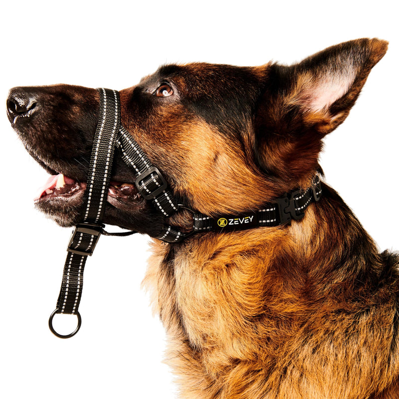 Adjustable Dog Head Halter with Safety Strap, Soft Padded Dog Head Collar for Small Medium Large Dogs, No-Pull Dog Harness for Training and Walking (Large, Black) XL - PawsPlanet Australia
