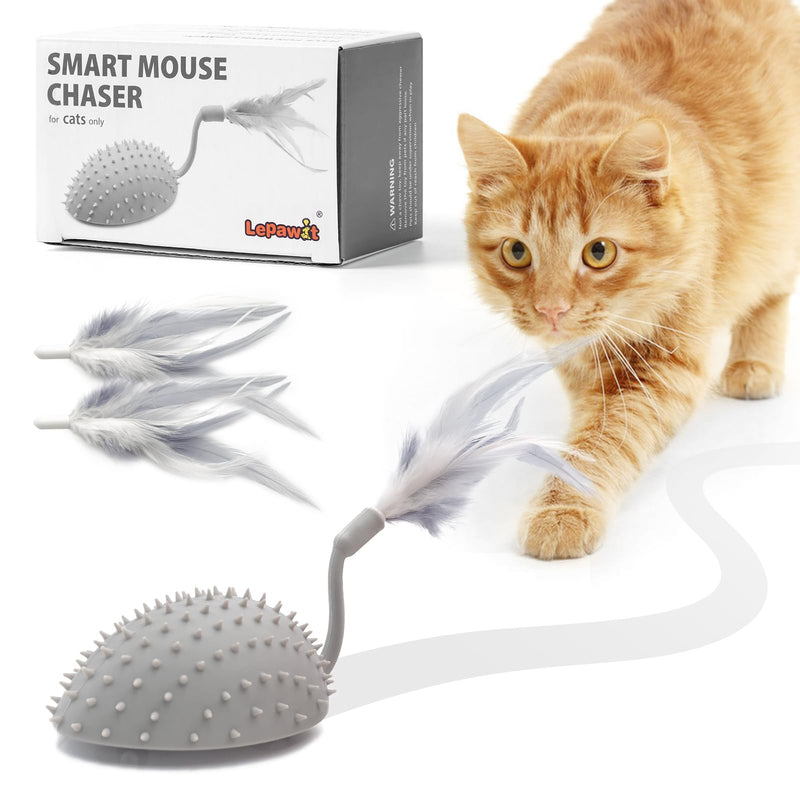 Interactive Cat Toys for Indoor Cats, Automatic Moving Cat Mouse Cat Toys with Feather Tail, Cat Exercise Electric Toys, USB Rechargeable - PawsPlanet Australia