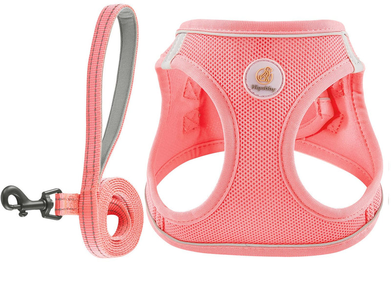 Dog Harness and Leash Set, No Pull Soft Mesh Puppy Harness for Small Medium Dogs, Cats - Step in Reflective Breathable Lightweight Vest Harness for Walking, Training - Pink, XS XS(Chest: 13.5"-15") - PawsPlanet Australia
