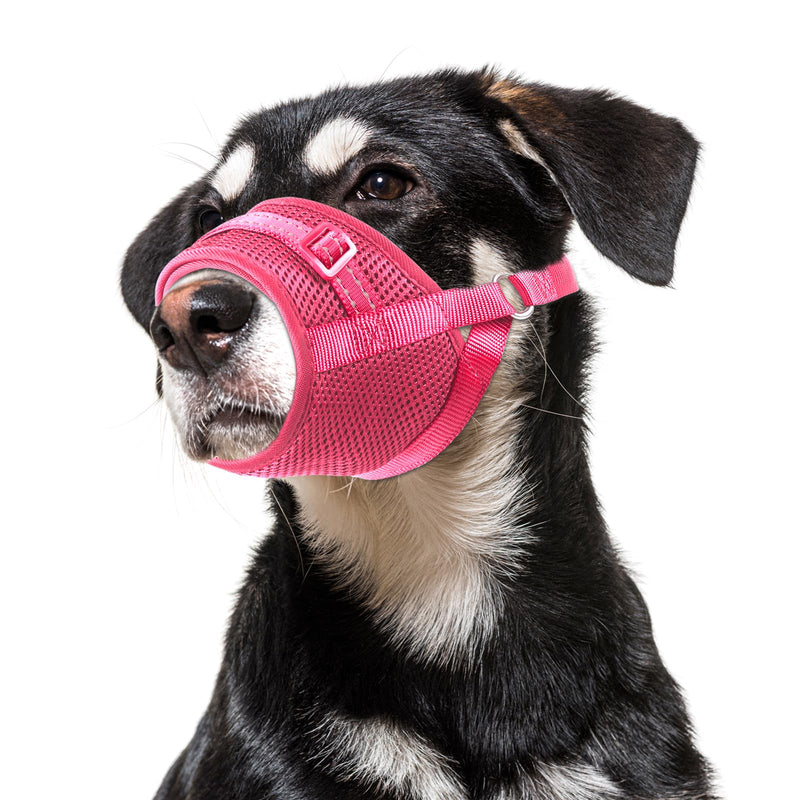 Dog Muzzle Soft Air Mesh Muzzle for Large Dogs, Adjustable Pet Muzzle for Small Medium Dogs to Drink Freely, Breathable Reflective Muzzle for Dogs to Prevent Biting Barking((Pink,L-7) - PawsPlanet Australia