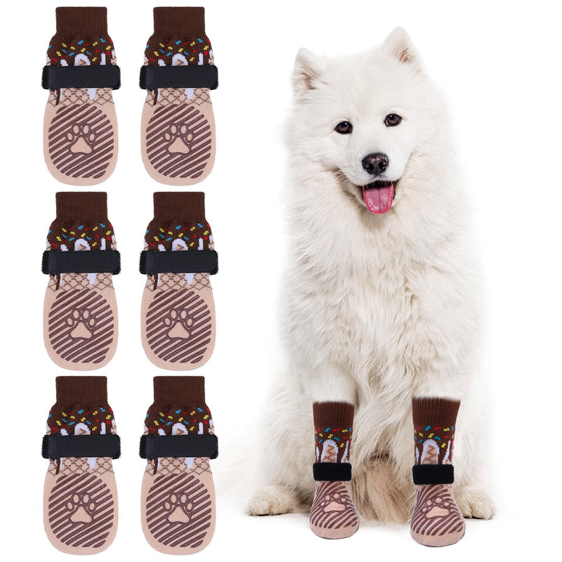 EXPAWLORER Anti Slip Dog Socks - Dog Shoes Paw Protectors with Adjustable Straps for Hot/Cold Pavement, Strong Traction Control with Grippers for Indoor Hardwood Floors - PawsPlanet Australia