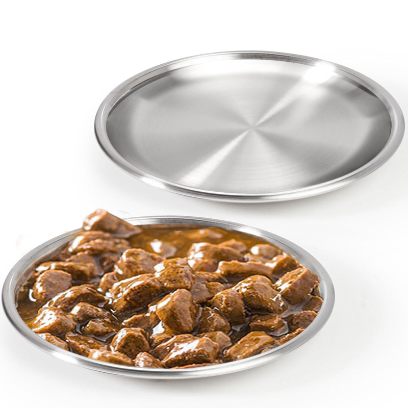 Stainless Steel Cat Dishes for Food and Water Bowls for Kittens and Baby Cats Small Pets Relief of Whisker Fatigue -2 Sets Shallow Style - PawsPlanet Australia