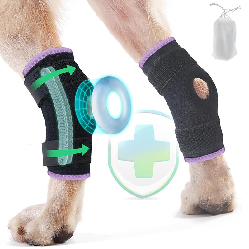 Dog Leg Brace for Back Leg Rear Leg Hock Ankle, Dog Hip Brace for Sprains, Torn Ligaments and Post-Op, Strong Support Help, Lightweight, Promotes Faster Recovery and Reduce Pain, 1 Pair, Large Violet - PawsPlanet Australia