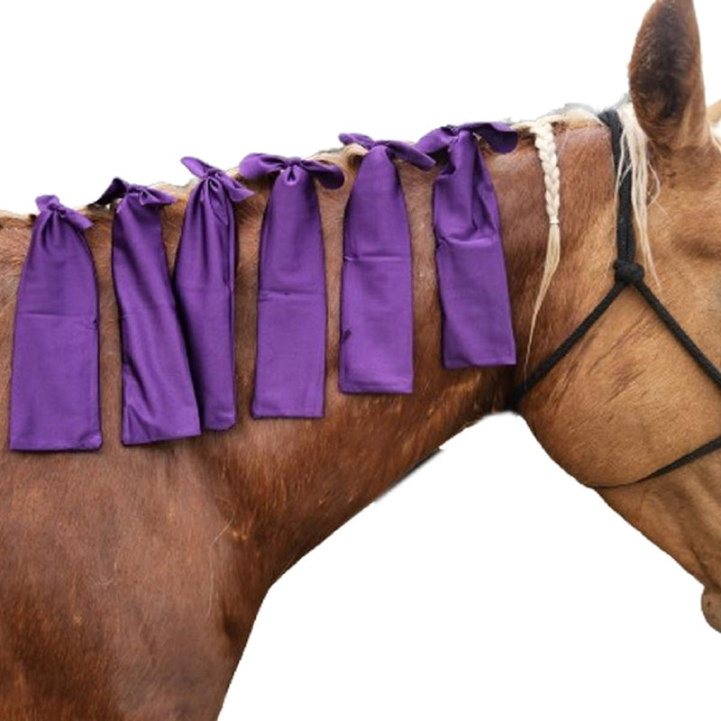 Ranch Hand Horse Mane Bags | Horse Tack/Supplies | Pack of 6 | Protect Horse's Mane from Wind, Sun, Mud, Preventing Tangles, Rubbing Out, and Breakage | Handmade with High-Quality Nylon (Purple) Purple - PawsPlanet Australia