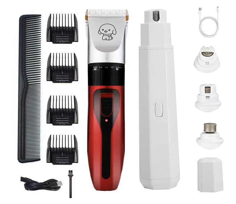 Dog Clippers and Nail Grinder Low Noise Cordless Rechargeable Dog Clippers and Nail Grinder for Grooming - PawsPlanet Australia
