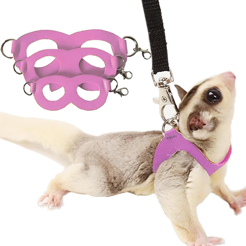 3 Pack Sugar Glider Harness and Leash Set Small Animal Training Walking Vest for Squirrel Hamster Rat Pink - PawsPlanet Australia