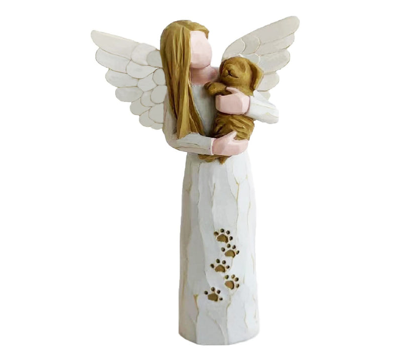 Dog Memorial Gifts for Loss of Dog, Pet Memorial Gifts, Resin Angel Statues,Sculpting Angels，Pet Sympathy Gifts(White) - PawsPlanet Australia
