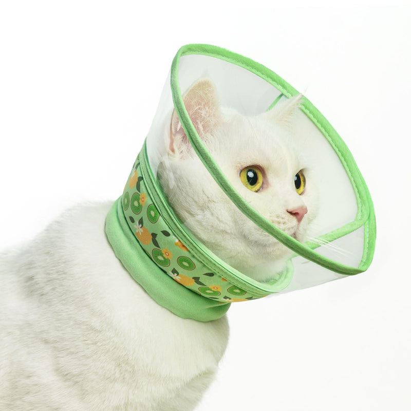 PUPTECK Cat Cone Collar Soft for Neck, Cat Recovery Collar to Stop Licking After Surgery, Adjustable Elizabethan Pet Collar for Small Medium Cats Kittens, Green, M - PawsPlanet Australia