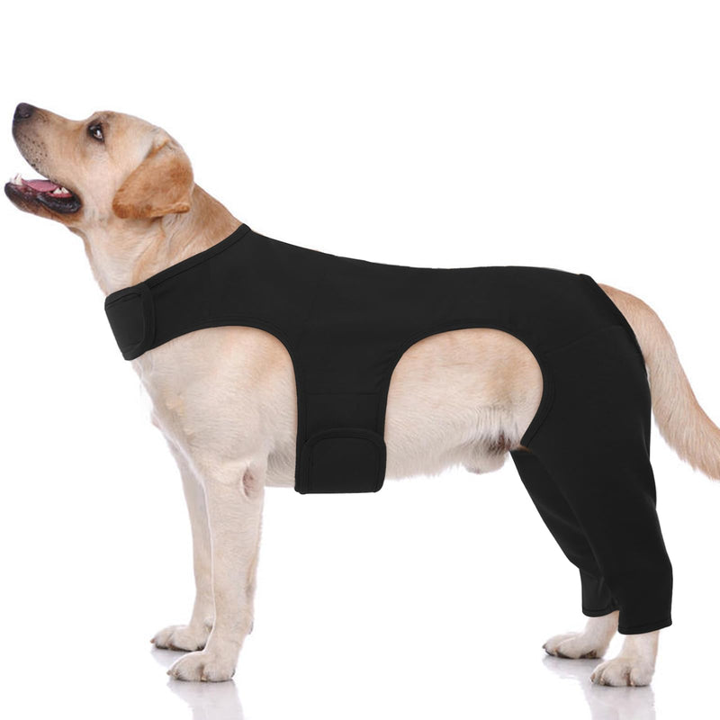 ROZKITCH Dog Surgery Recovery Sleeve Rear Right Left Leg, Pet Prevent Licking Wound Elbow Brace Protector, Dog Recovery Suit Cone Collar Alternative for Sprain ACL CCL Arthritis Joint Care Black XL XL(Chest:24.8-29.9"Back:20.4") - PawsPlanet Australia