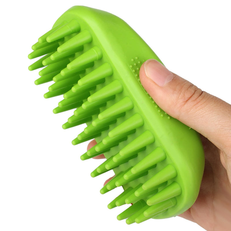 Dog Bath Brush, Pet Silicone Shampoo Brush, Rubber Shower Wash Curry Brush for Short Long Haired Dogs Cats Shedding Grooming and Massage, Pet Rubber Brush Removes Loose & Shed Fur Green - PawsPlanet Australia