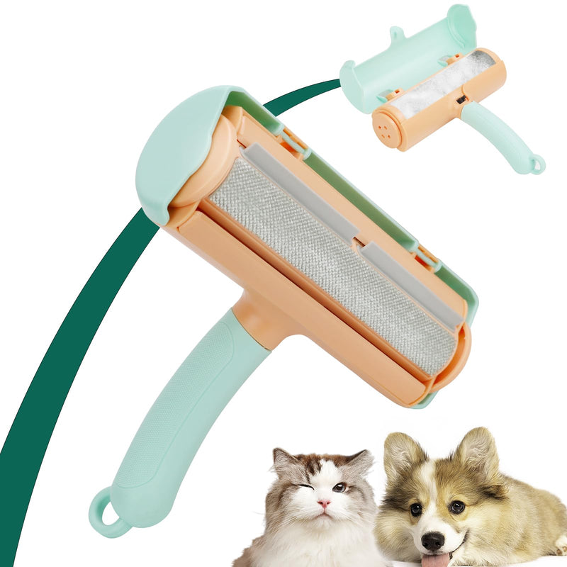 Pet Hair Remover Roller - Reusable Lint Roller for Pet Hair - Portable Cat and Dog Hair Remover - Pet Hair Removal Tool for Furniture, Couch, Carpet, Laundry, Clothes, and Car Seat- Green Green and Orange - PawsPlanet Australia