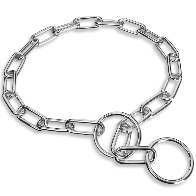 Fur Saver Silver Dog Chain Collar,Heavy Duty Chew Proof Stainless Steel Chain Dog Training Collar | No-Pull Slip Chain for Medium Large Dogs for Easy Control | 61cm (24in) 24" - PawsPlanet Australia