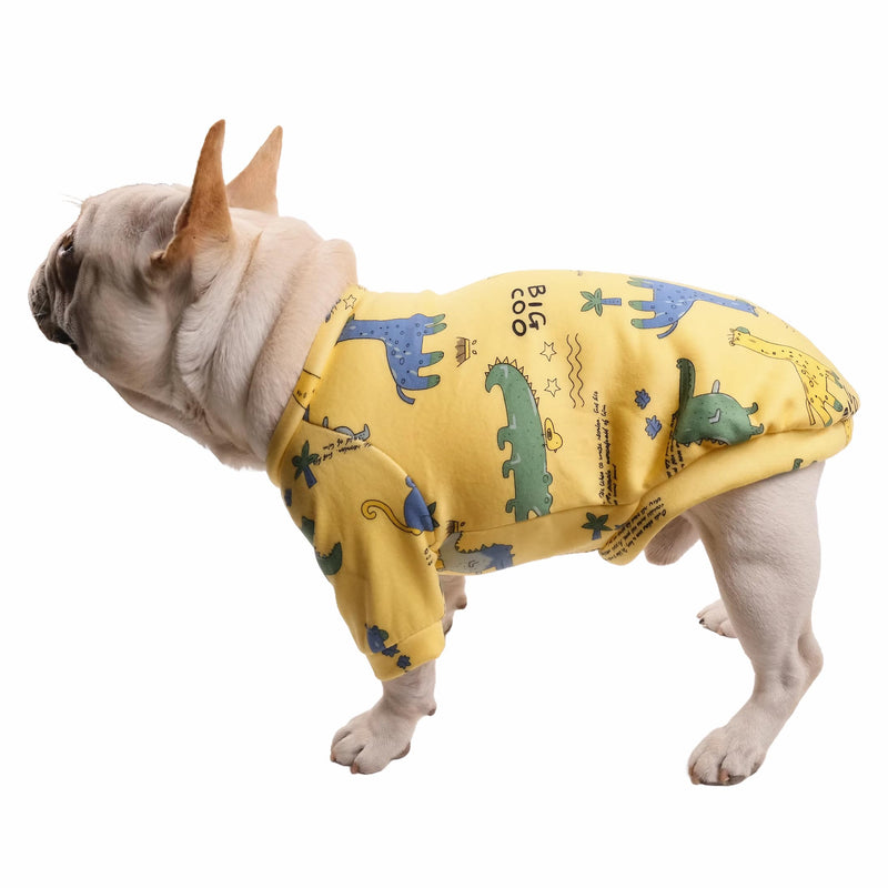 French Bulldog Clothes, Cartoon Dog Sweaters for Small Dogs Male Female, Fleece Dog Shirts for Small Dogs Clothes for Frenchie Dog Chihuahua Pomeranian Pug (Yellow,M) Large Yellow - PawsPlanet Australia