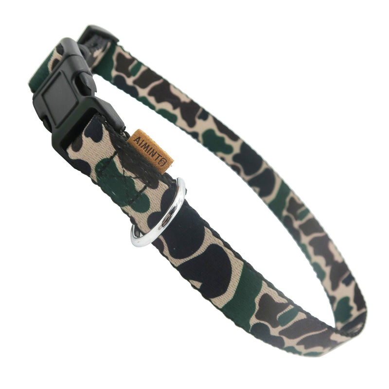 Dog Collar, Cute Camouflage Pattern, Soft and Adjustable Collar with Quick Release Buckle (XS (Neck 9-13", Width 3/8"), Camouflage Green) XS (Neck 9-13", Width 3/8") - PawsPlanet Australia