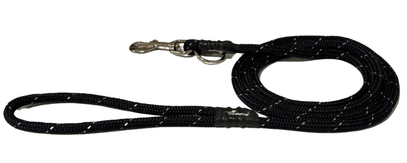 The Walkie No Pull Dog Leash - Gentle, Effective, Encourages Loose Leash Walking - Made in USA - Black with High Visibility Reflective Thread - Size Large for Dogs 25 lbs - 150 lb - PawsPlanet Australia