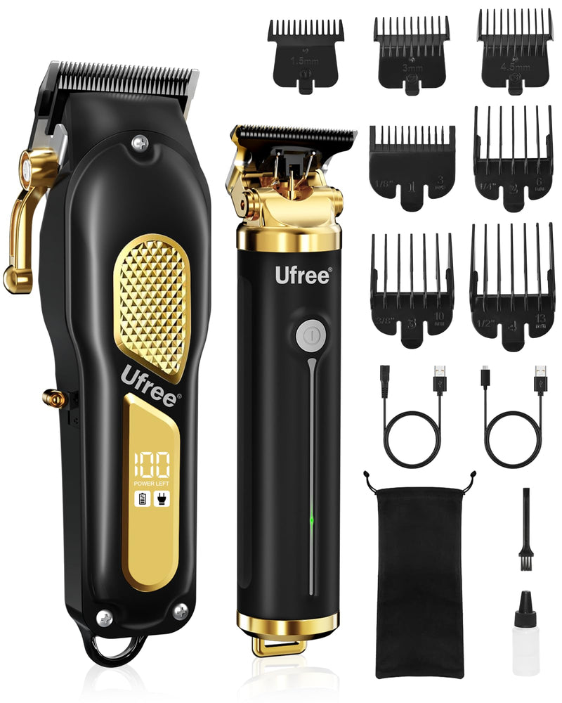 Ufree Hair Clippers for Men, Clippers and Trimmers Set, Cordless Barber Clippers, Grooming Kit, Gifts for Men Black - PawsPlanet Australia