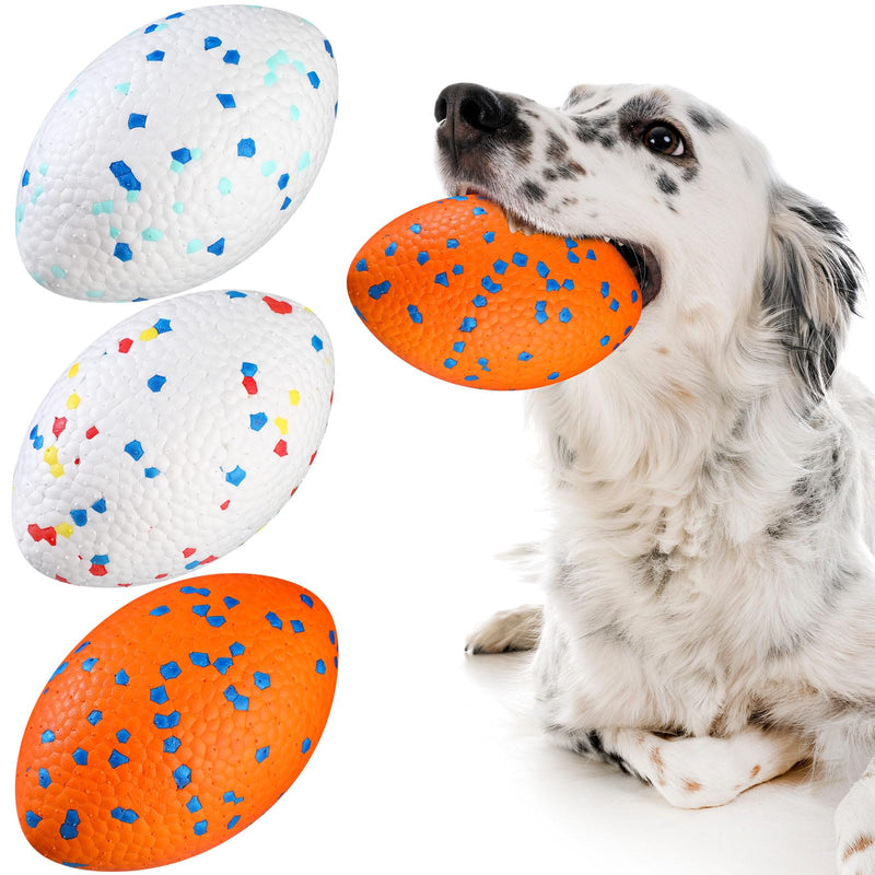 3 Pcs 5.5 Inches Dog Footballs,Indestructible Dog Ball for Aggressive Chewers, Tough Large Dog Balls Outdoor Floating Dog Toys for Medium and Large Breed, 3 Color - PawsPlanet Australia