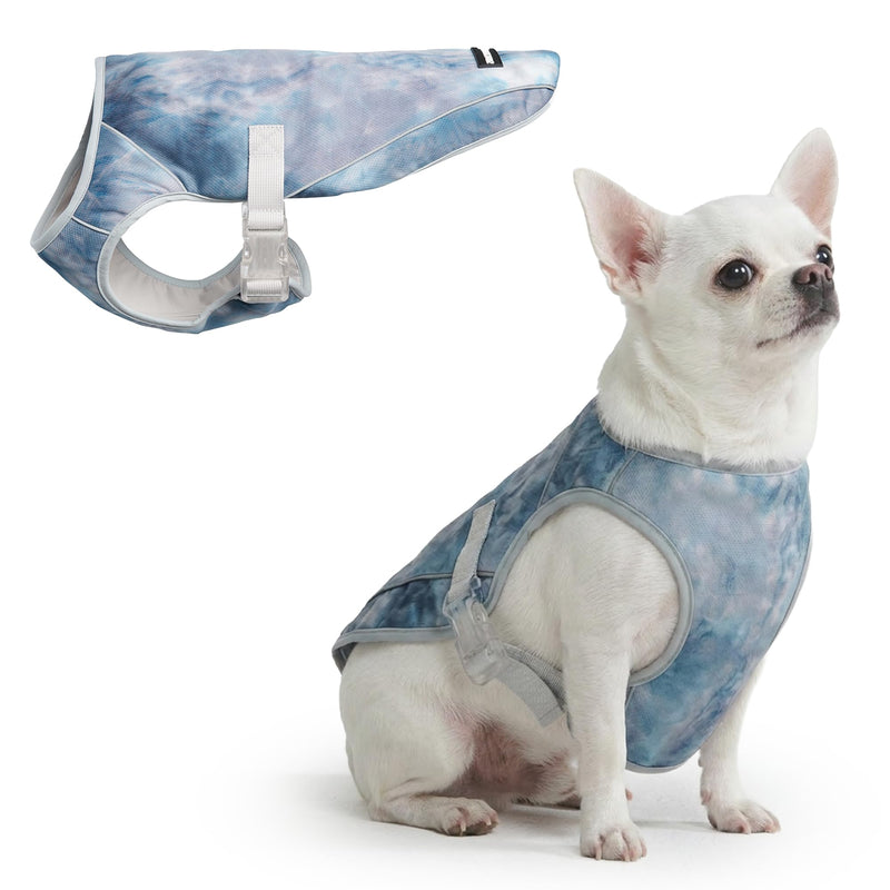 Spark Paws Dog Cooling Vest - SPF 50 UV Sun Protection - Summer Heat Relief Gear for Dogs, Lightweight, Evaporative Cooling - Dog Anxiety Relief Vest During Hot Days - Ice Blue, Medium 03 Ice Blue M: 10-15lbs