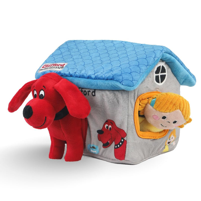 Clifford® Cozy House Puzzle Toys for Dogs | Hide and Seek Mentally Stimulating Toys for Dogs | 7.9" Plush Dog Toy, Extra Characters, Squeakers, Crazy Crinkle Fun - PawsPlanet Australia