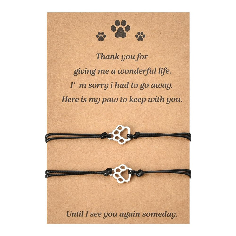 Memorial Gifts Bracelet for Pet Loss of Dog Sympathy Gift Paw Print Friendship Bracelets for 2 Remembrance Gifts for Cat Passing Away Gifts for Cat Lovers Bereavement Gifts for Dog Lover Memory Gifts - PawsPlanet Australia