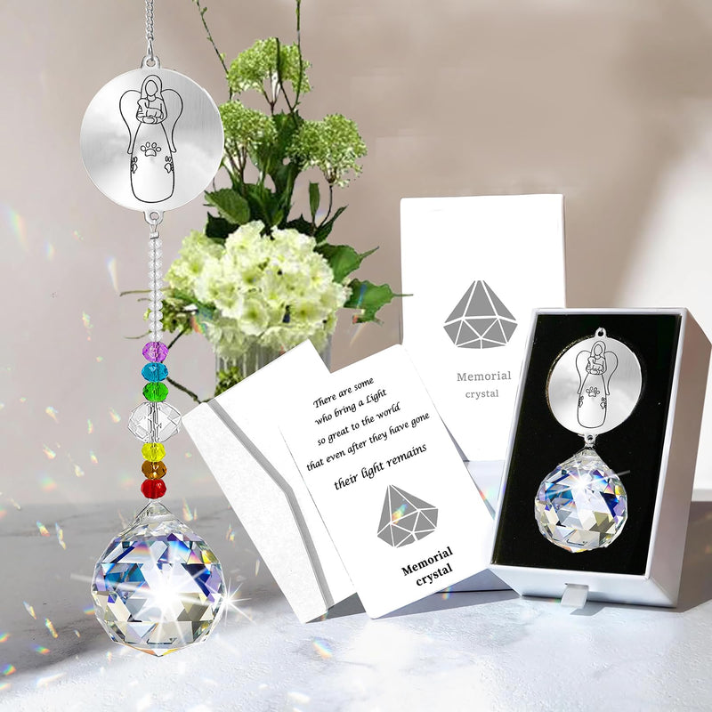 Dog Memorial Gifts for Loss of Dog, Pet Sympathy Gifts Crystal Window Suncatcher,Bereavement Memorial SunCatcher,Remembrance Pet Passing Away Loss(B) B - PawsPlanet Australia