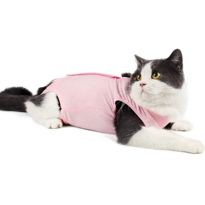 Cat Recovery Suit for Abdominal Wounds or Skin Diseases, Breathable Cat Surgery Recovery Suit E-Collar Alternative for Cats, After Surgery Wear Surgical Suit for Cats Anti Licking Wounds Medium Pink - PawsPlanet Australia
